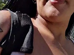 C4 Kianna Bonet showing her tits outdoors
