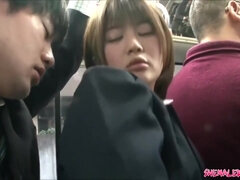 Beauté, Gros cul, Brunette brune, Bus, Tir de sperme, Japonaise, Mamelons, Chatte