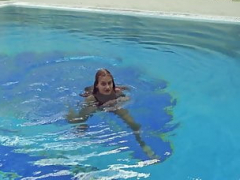 Plage, Bikini, Européenne, Poilue, Hongroise, Piscine, Maigrichonne, Adolescente
