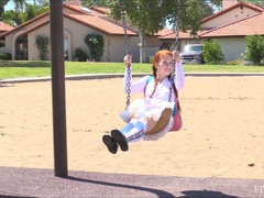 Nahaufnahme, Puppe, Fingern, Klaffend, Masturbation, Orgasmus, Öffentlich, Schulmädchen