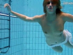 Playa, Morena, Hembra, Al aire libre, Piscina, Público, Ruso, Bajo el agua