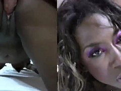 TeenyBlack Ebony teen Courtney Williams interracial sex faci