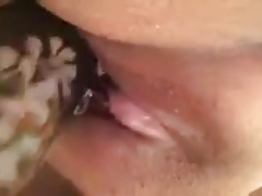 Asian using lotion bottle to masturbate