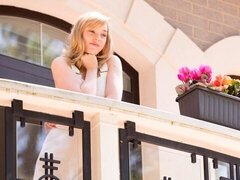 Beautiful blonde babe Anny Aurora is getting pleasure on the grass