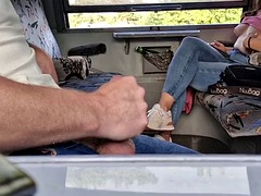 Schwanz, Masturbation, Titten, Zug