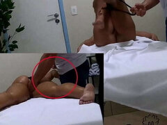 Hot Solomon removed his client's underwear, and she grabbed his crotch