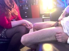 Step mom utilizes step bro's jizz as lubricant