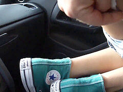 Leie, Auto, Im freien, Zierlich, Prostituierte, Strümpfe, Hure