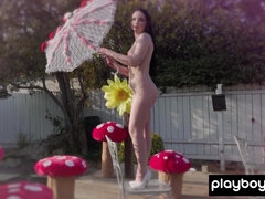 Sexy fairy introduces her perfect boobs