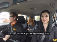 Grosse titten, Auto, Frau frau mann, Lecken, Pov, Muschi, Rotschopf, Flotter dreier