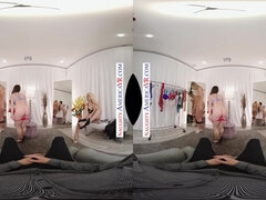 Naughty America Bianca Burke, Kit Mercer, & Rachael Cavalli get fucked in the dressing room - Big tits