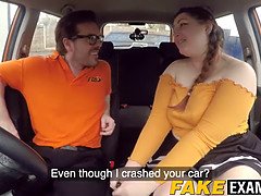 ぽっちゃり, デカ尻, デカチン, デカパイ, フェラチオ, 車, ぽちゃ, ピグテール