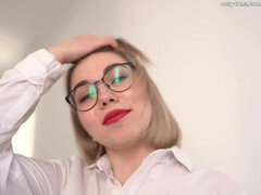 Блондинки, Минет, Смазливые, Очки, От первого лица, Чулки, Студентка, Сиськи