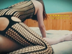 巨大クリトリス, 中国人, チン, 熟年, ナイロン, 穴開きパンティ, ストッキング, ペニスバンド