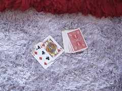 Minx strips in card game seduction