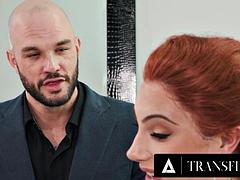 Anal, Grosse bite, Sucer une bite, Tir de sperme, Queue, Énorme, Rousse roux, Transsexuelle