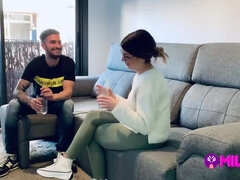 デカチン, バック, ヨーロピアン, 小柄, 公共, オマンコ, 現実