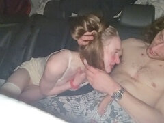 Anal, Voiture, Papa, Femelle, Muscle, Orgasme, Fête, Petite femme