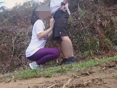 素人, フェラチオ, 農場, 淫乱熟女, アウトドア, 公共
