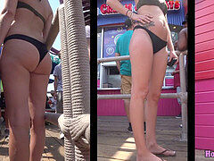 Big Ass Latina Hot teenager Spied beach voyeur HD spycam