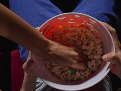 アナル, 美女, フェラチオ, 茶髪の, 映画, バック, 黒人, ヤリマン