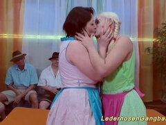 Gangbang party, rectal, german lederhosen