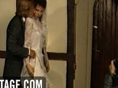 Braut, Braunhaarige, Hundestellung, Doppelpenetration, Behaart, Reiten, Vintage, Hochzeit