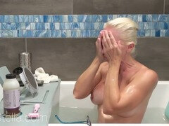 Leie, Amerikanisch, Bad, Riesig, Milf, Zierlich, Muschi, Rasiert