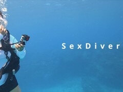 素人, カップル, アウトドア, 公共, 水中