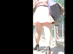Milf skirt, pantyhose upskirt, short black