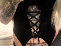 黒人, ドレス, オナニー, シーメール, 一人