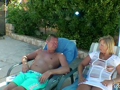 Cocu, Allemand, Groupe, Hard, Hd, Époux mari, Mature, Maman