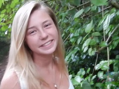 Carolina loves the waterfall, and you making her cum in public.