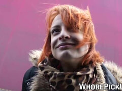 Grote lul, Sperma shot, Lul, Natuurlijke tieten, Gezichtspunt, Prostituee, Roodharige vrouw, Slet