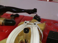 緊縛, デカ尻, デカパイ, ブロンド, 茶髪の, おもちゃ, 奇妙