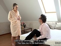 Naughty Daddy4K bangs his son's girlfriend hard in this amateur video