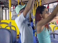 Young student groped and rubbed on public bus - Real orgasm caught on camera!