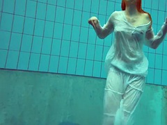 素人, ビーチ, ドレス, アウトドア, プール, 公共, ティーン, 水中