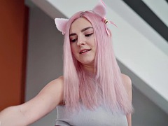 Cute Blonde Teen Plays With Her Ass