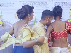 Aziatisch, Lul, Vrouw, Groep, Handbeurt, Huisvrouw, Indisch, Lesbisch