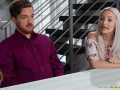Grosse titten, Blondine, Blasen, Betrug, Paar, Französisch, Pov, Tätowierung