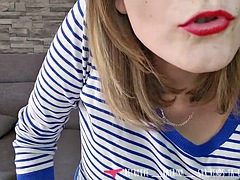 デカチン, フェムドム, フランス人, 手コキする, パンティ, スパンキング, オッパイの, 妻