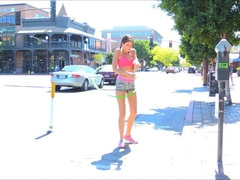 Dansant, Lingerie, Masturbation, Orgasme, Public, Gicler, Jarretelles, Jouets