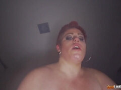 Watch this curvy MILF with massive tits and ass take a big dick like a pro in lingerie