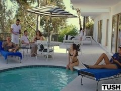 TUSHY Girlfriend Gets Dominated By Power Couple On Vacation - Xozilla Porn