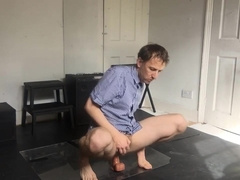 EDGEWORTH JOHNSTONE Humungous Fake Penis Banging in a Stripy Tee-Shirt CAMERA 1