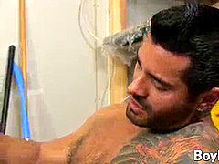 tatted otter fucks his twink lover with his giant meatpipe