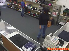 Shoplifter jock sucks cock for fear of jail