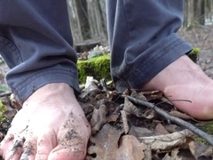 Dirty foot, muddy feet, barefeet