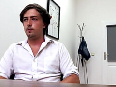 Classy bottom with floppy hair gets fucked in the ass